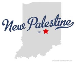 Streetscape of New Palestine, Indiana.